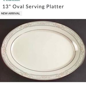 Lenox Charleston Cream and Floral 13” Oval Platter
